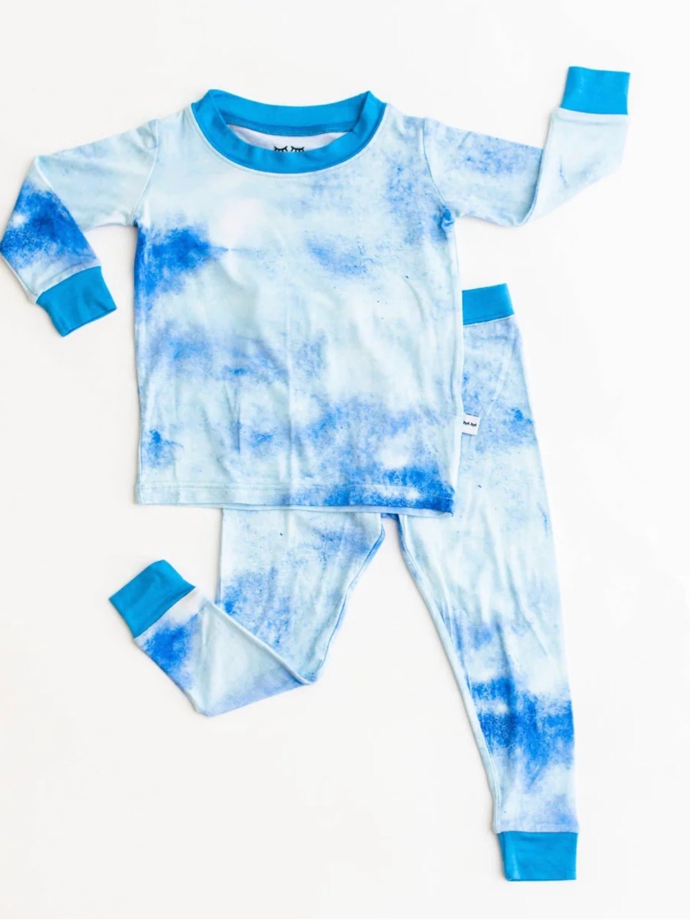 Little Sleepies Blue Watercolor Tie-Dye Bamboo Pajama Set 9/10 NWT